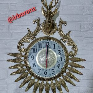 ساعت دیواری برنجی مدل کله گوزن