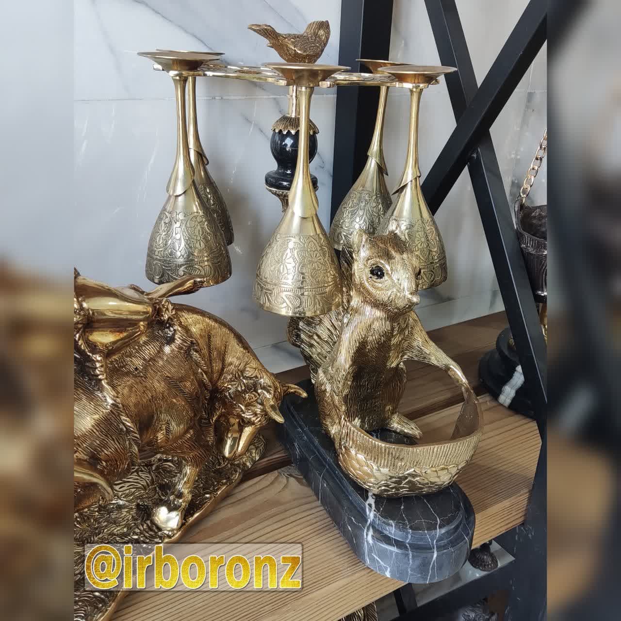 گیلاس خوری برنجی مدل سنجاب