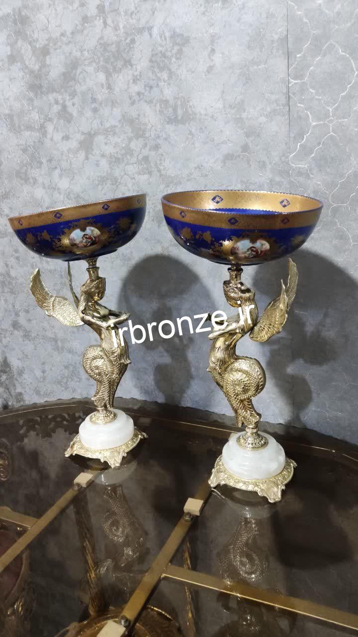 آجیل خوری رومیزی برنزی مدل فرشته