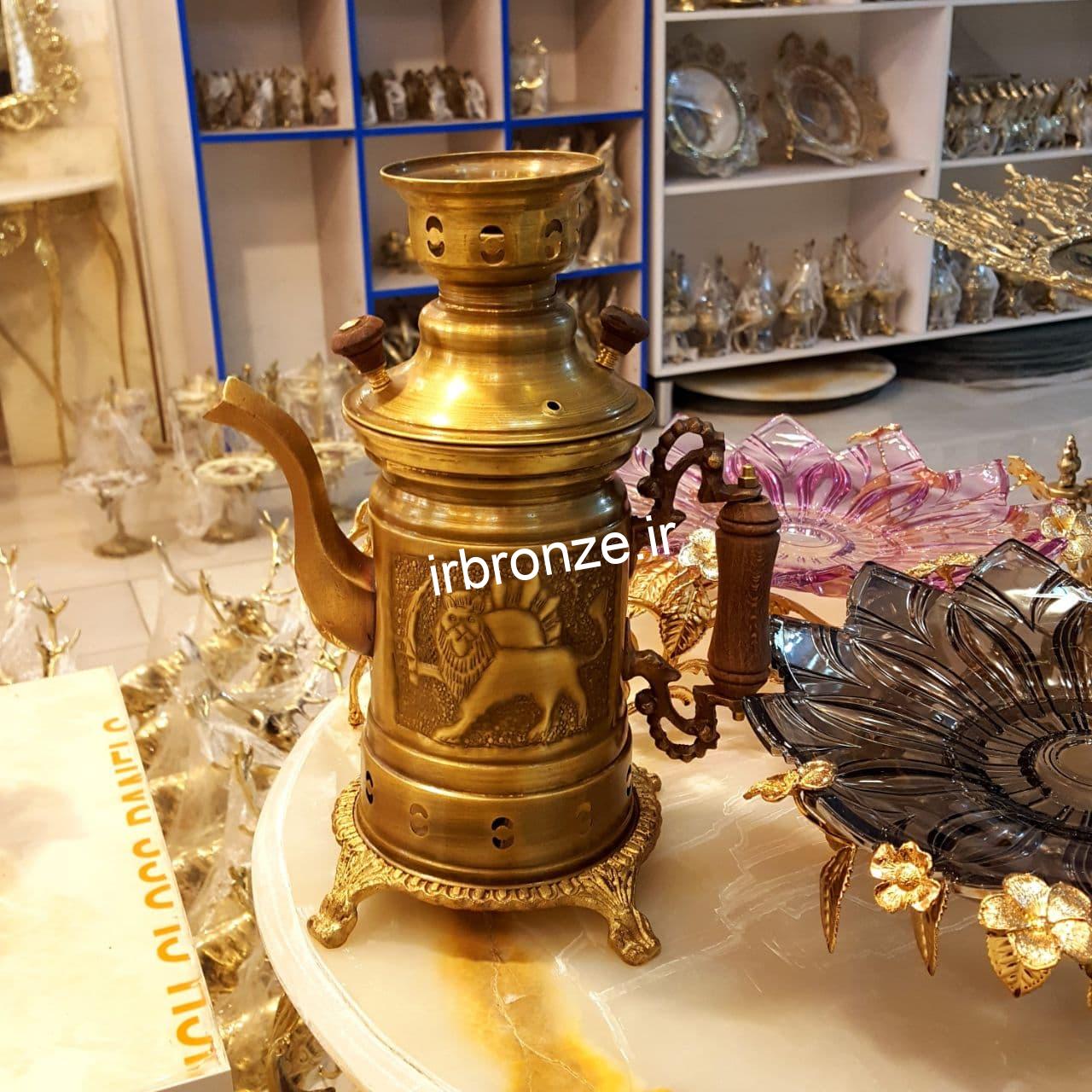 کتری شکاری برنجی مدل استوانه ای